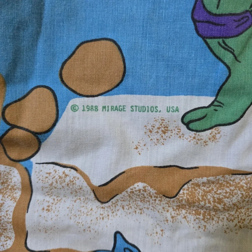 Vintage 1988 TMNT Teenage Mutant Ninja Turtles Twin Sheet & Pillowcase Set